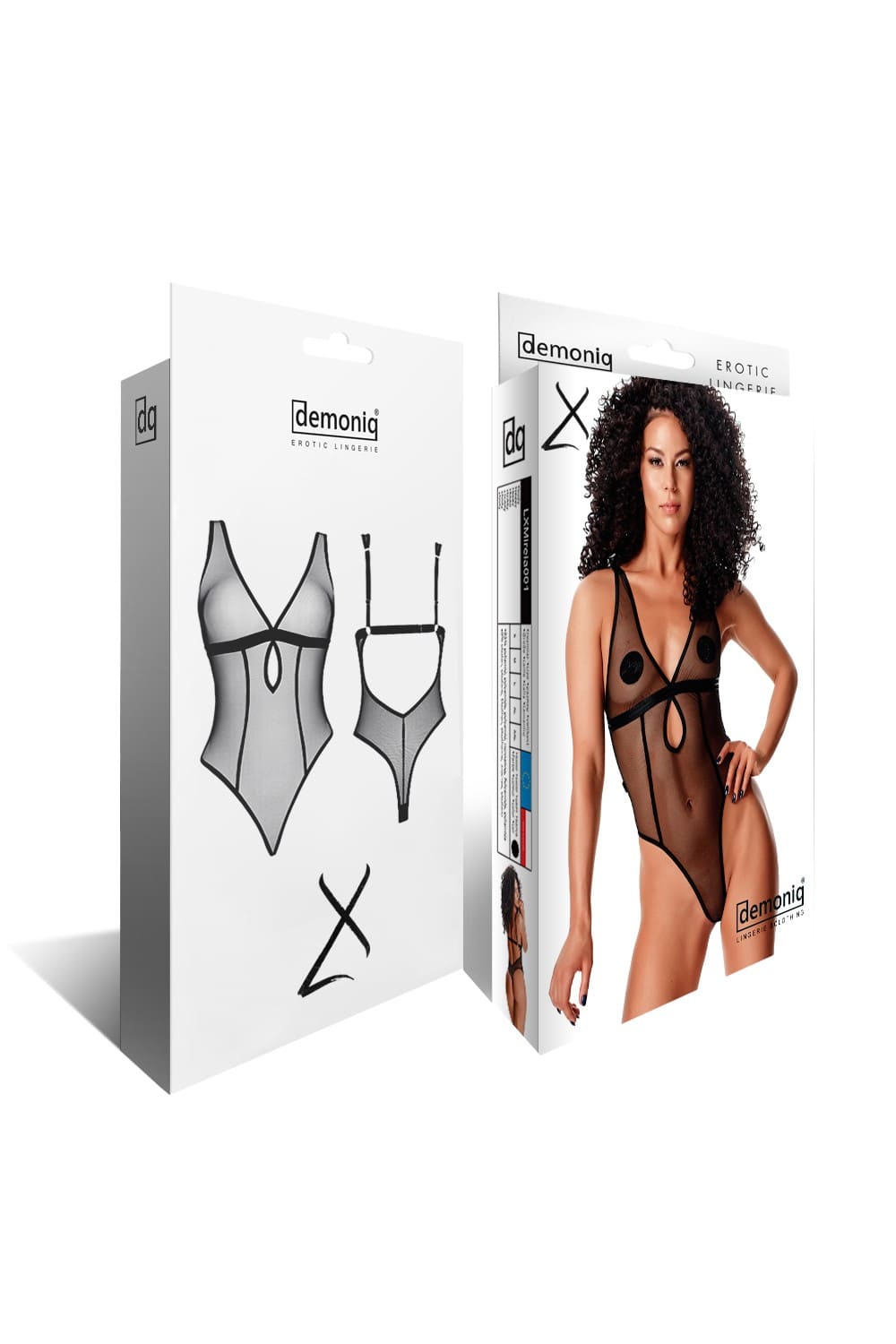 demoniq LXMireia001 hochgeschnittener Mesh Body transparent demoniq LXMireia001 hochgeschnittener Mesh Body transparent