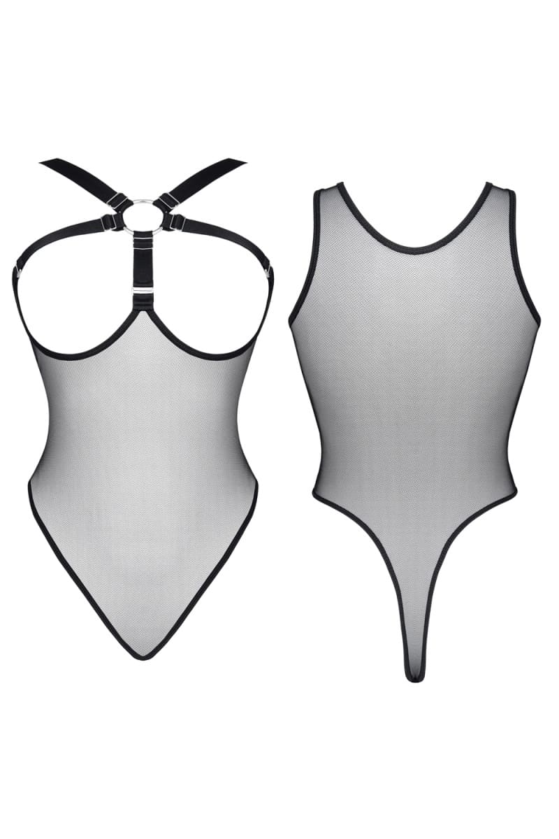 demoniq LXMayte001 Mesh Body transparent mit Harness - Brustfrei demoniq LXMayte001 Mesh Body transparent mit Harness - Brustfrei