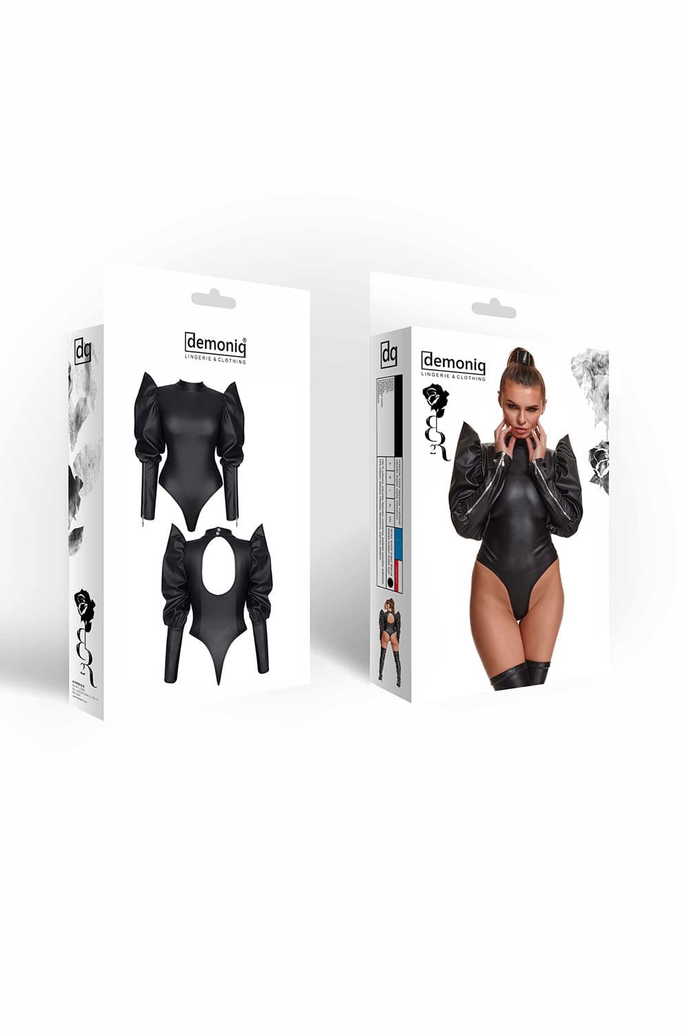 demoniq BRGiuditta001 - Body aus schwarzem, elastischem Öko-Leder demoniq BRGiuditta001 - Body aus schwarzem, elastischem Öko-Leder