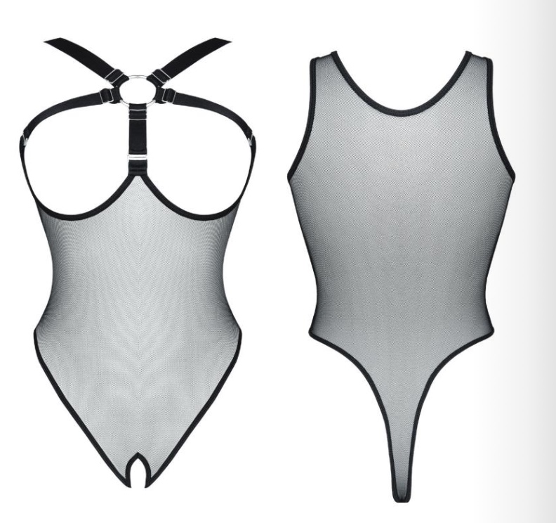 demoniq LXAbril001 transparenter Mesh Body Ouvert mit Harness demoniq LXAbril001 transparenter Mesh Body Ouvert mit Harness