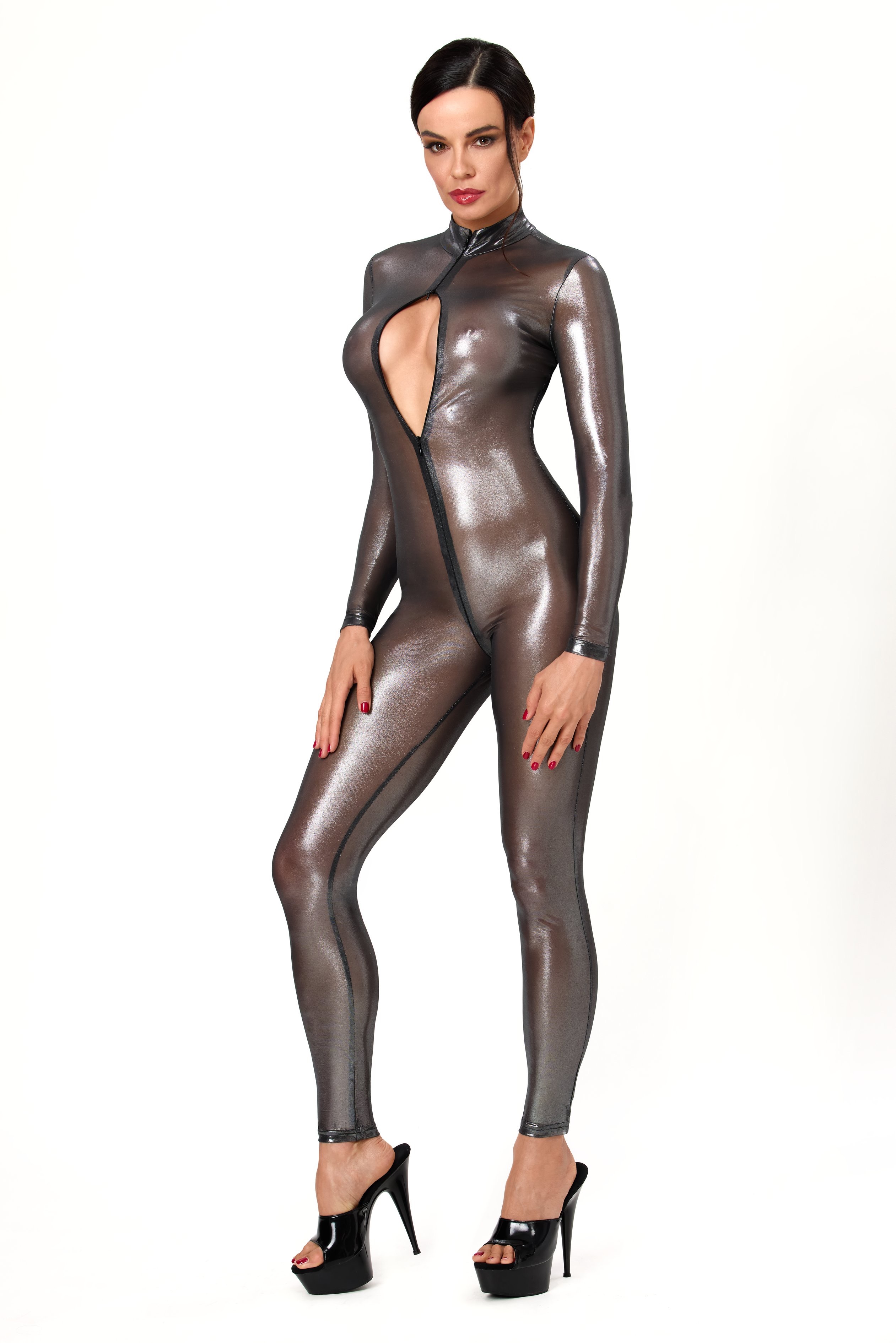 Noir Handmade F429 Moondust Three-Way Zip Catsuit