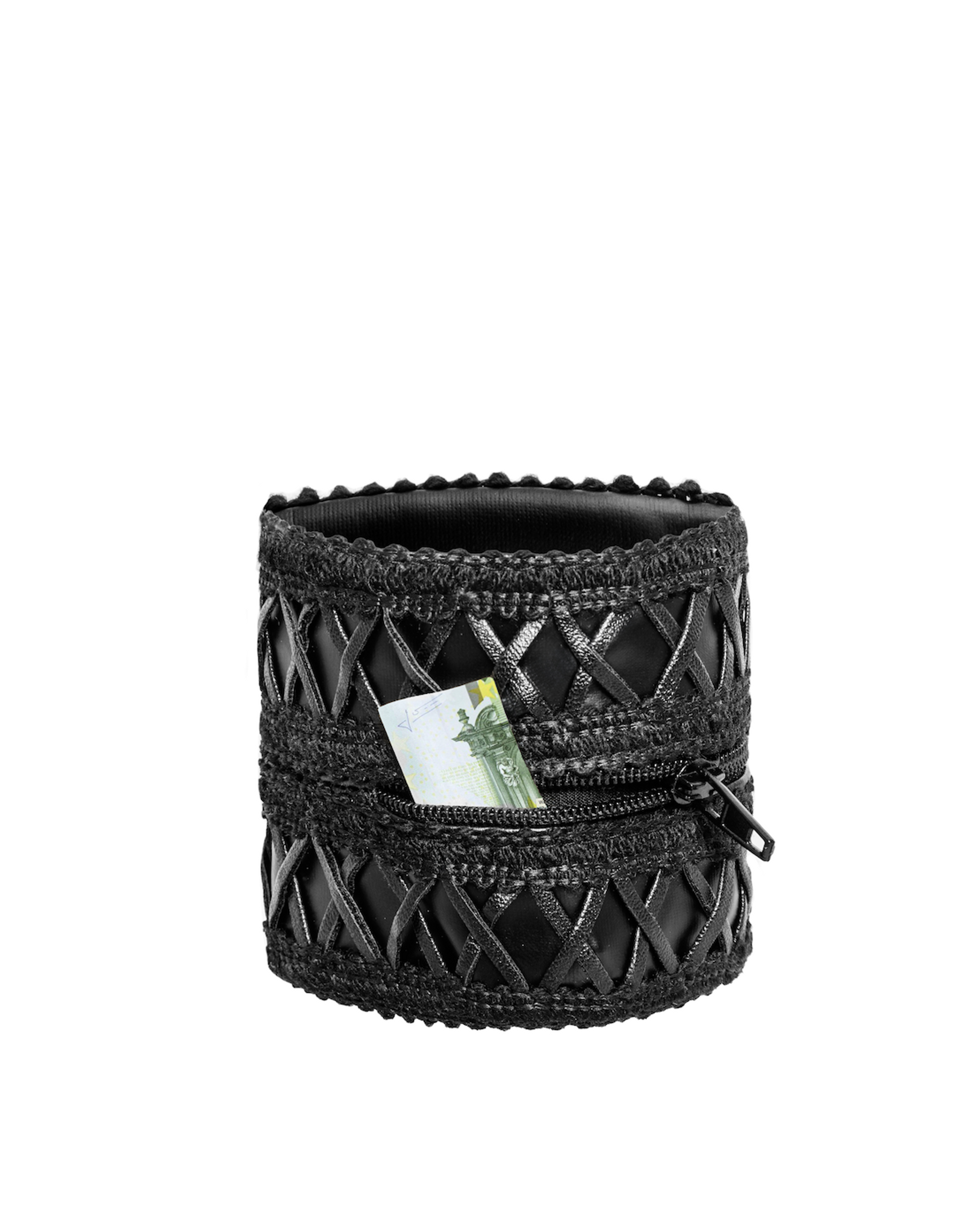 Noir Handmade F326 Brieftasche mit verstecktem Reißverschluss