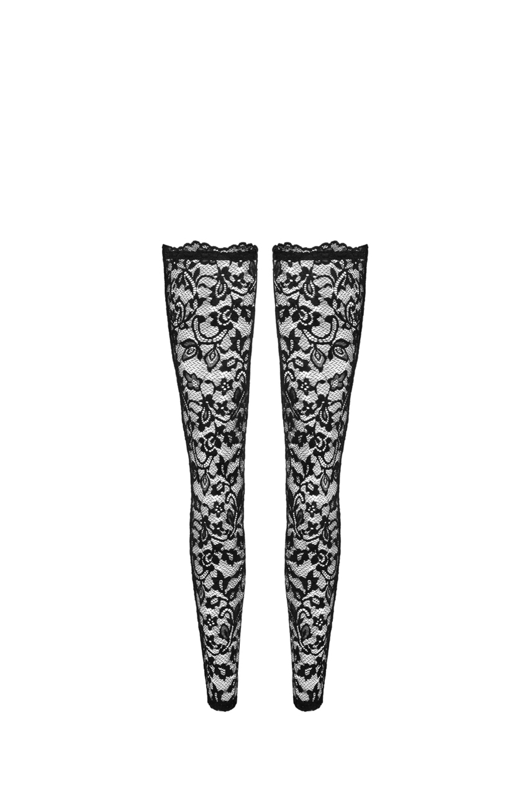 Noir Handmade F327 Elasticated lace stockings transparent