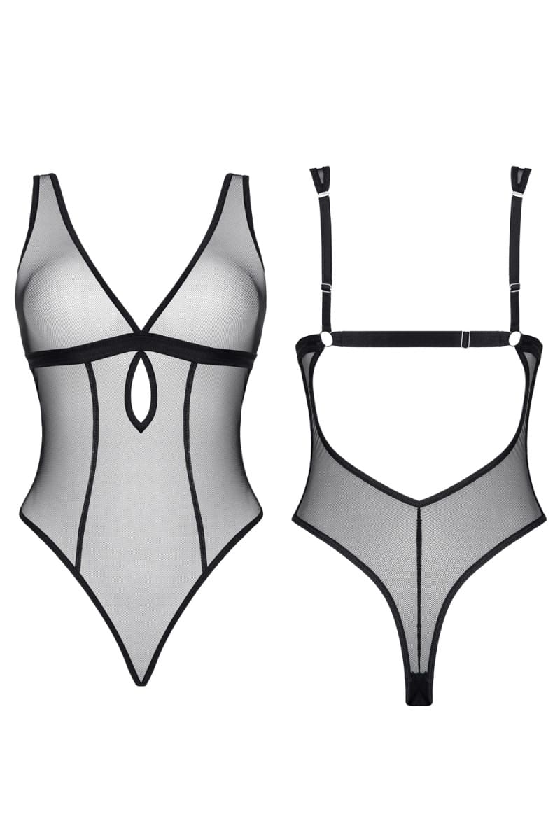 demoniq LXMireia001 hochgeschnittener Mesh Body transparent demoniq LXMireia001 hochgeschnittener Mesh Body transparent